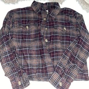AEO cropped flannel